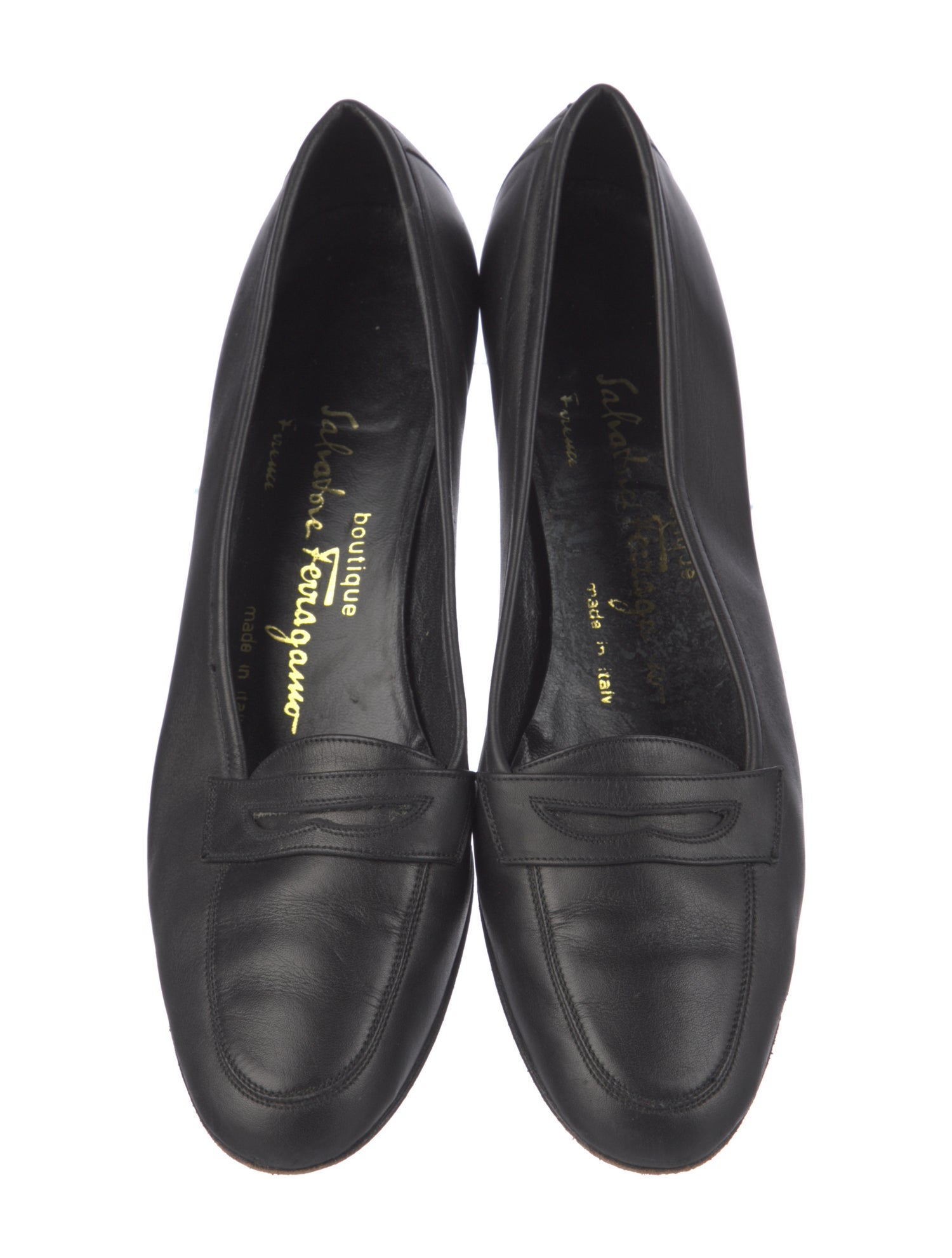 Salvatore Ferragamo Gancini Logo Leather Loafers